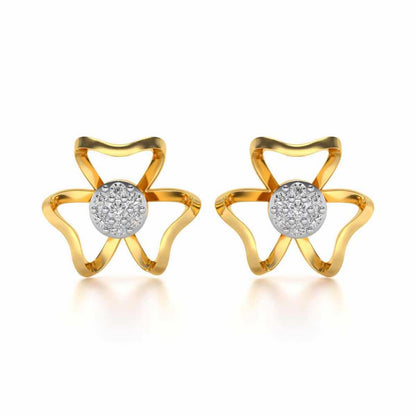 Butterfly Bloom Silver Earrings - Yellow Gold - Image 1