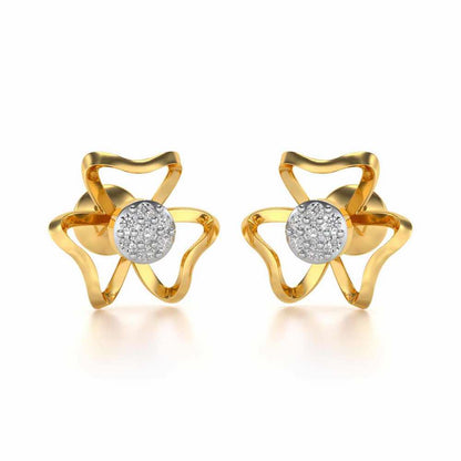 Butterfly Bloom Silver Earrings - Yellow Gold - Image 2