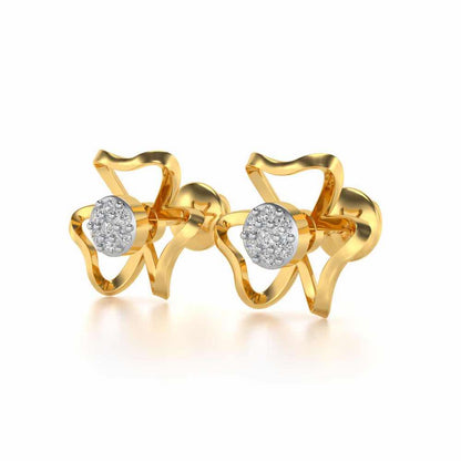 Butterfly Bloom Silver Earrings - Yellow Gold - Image 3
