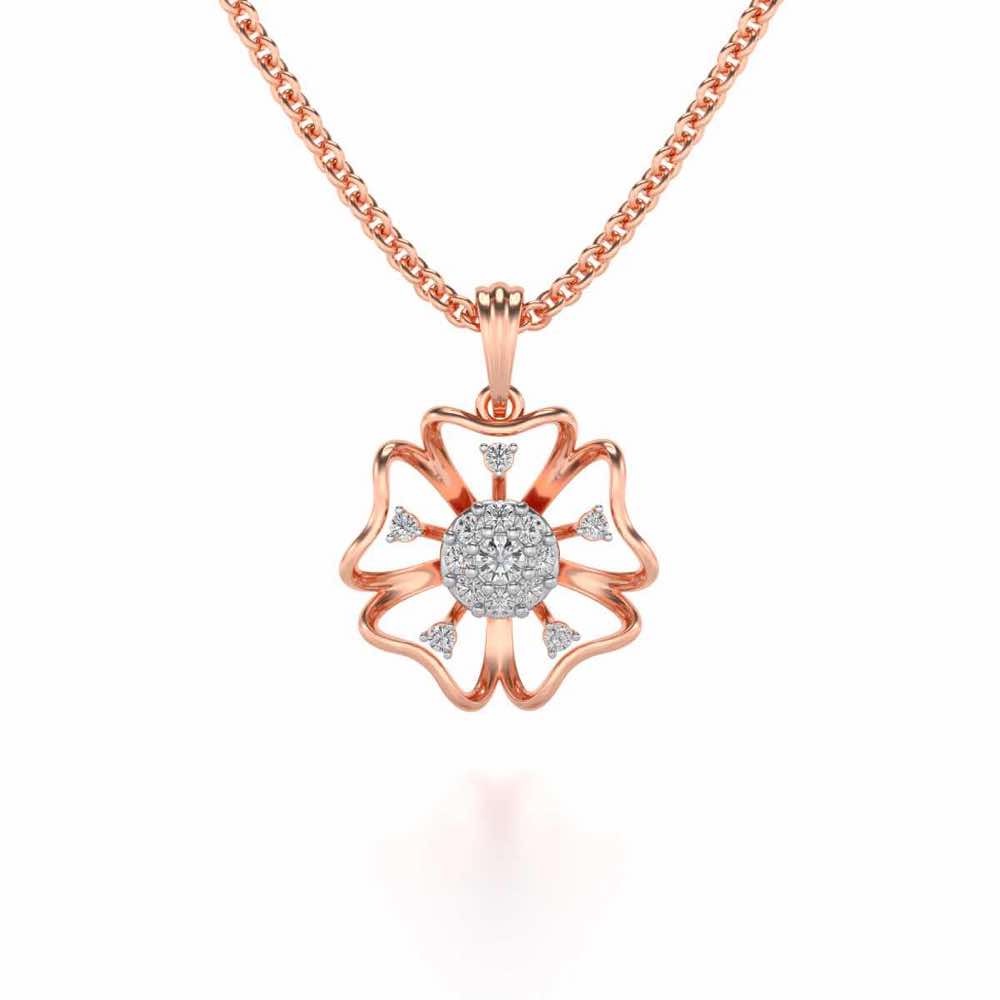 Butterfly Bloom Silver Pendant - Rose Gold - Image 1