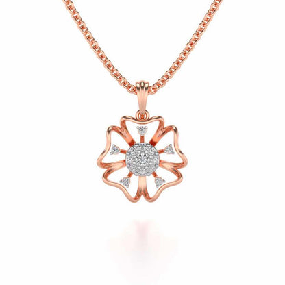 Butterfly Bloom Silver Pendant - Rose Gold - Image 1