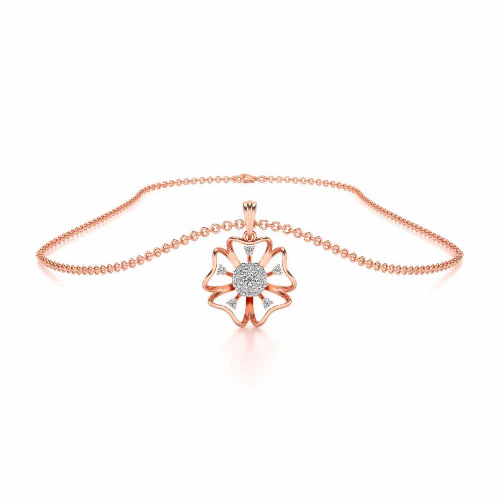 Butterfly Bloom Silver Pendant - Rose Gold - Image 3