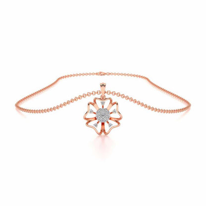 Butterfly Bloom Silver Pendant - Rose Gold - Image 3
