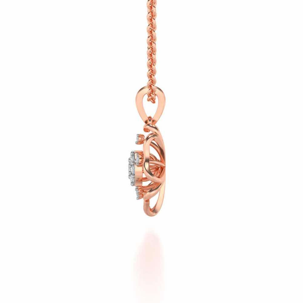 Butterfly Bloom Silver Pendant - Rose Gold - Image 4