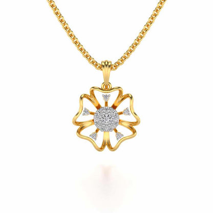 Butterfly Bloom Silver Pendant - Yellow Gold - Image 1