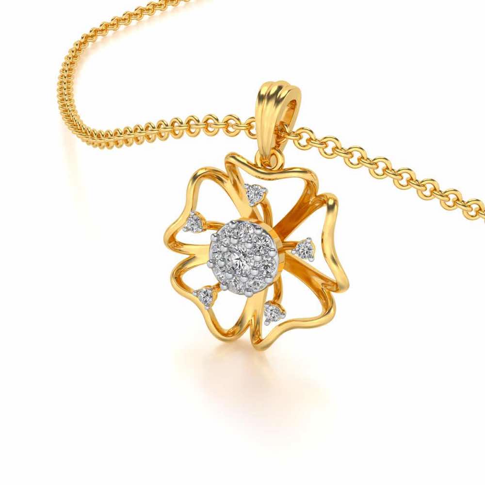 Butterfly Bloom Silver Pendant - Yellow Gold - Image 2