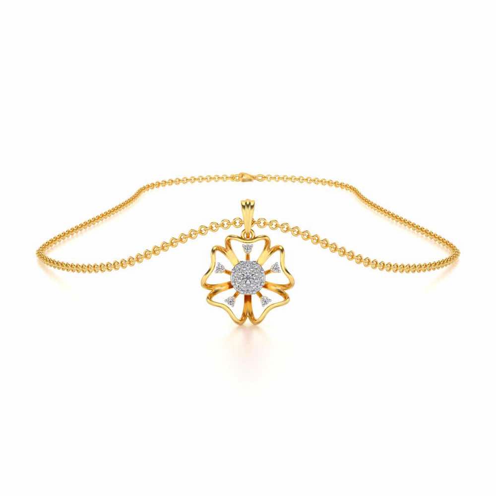 Butterfly Bloom Silver Pendant - Yellow Gold - Image 3