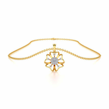 Butterfly Bloom Silver Pendant - Yellow Gold - Image 3