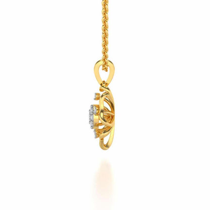 Butterfly Bloom Silver Pendant - Yellow Gold - Image 4