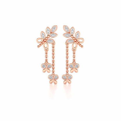 Butterfly Dangler Earrings - Rose Gold - Image 1