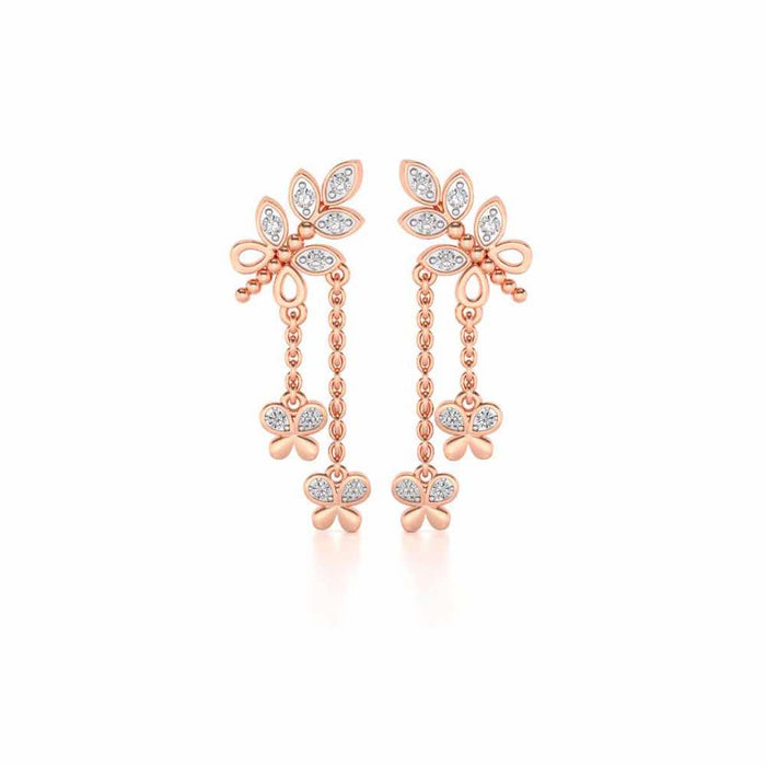 Butterfly Dangler Earrings - Rose Gold - Image 1