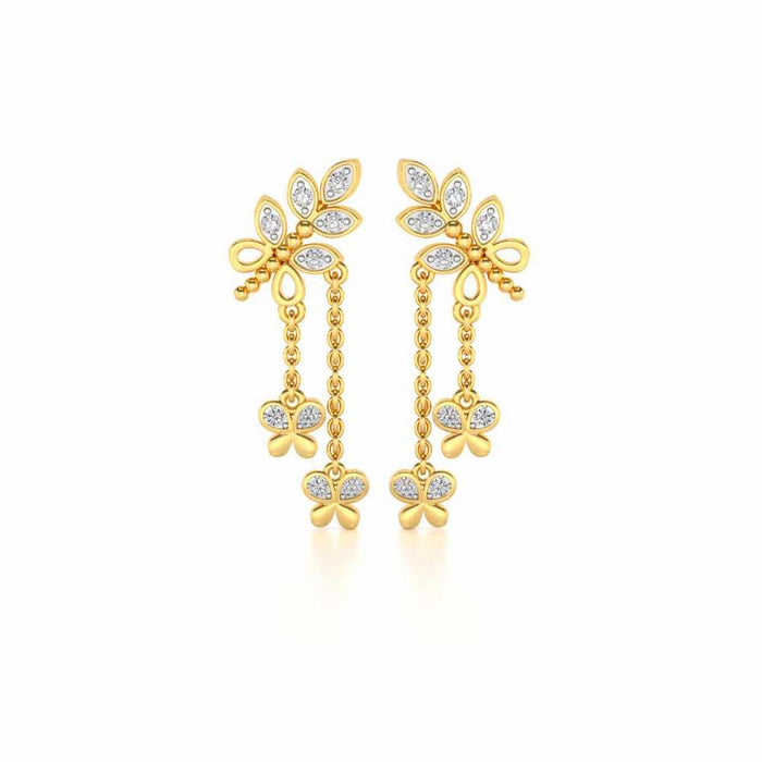 Butterfly Dangler Earrings - Yellow Gold - Image 1