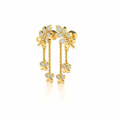 Butterfly Dangler Earrings - Yellow Gold - Image 3
