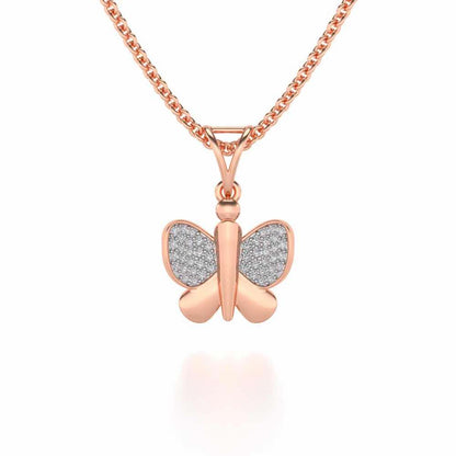 Butterfly Silver Pendant - Rose Gold - Image 1