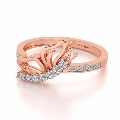 Butterfly High Silver Ring - Rose Gold - Image 2