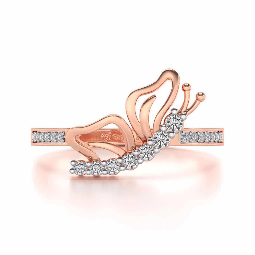 Butterfly High Silver Ring - Rose Gold - Image 4