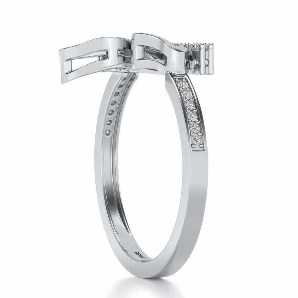 Butterfly High Silver Ring - White Gold - Image 3