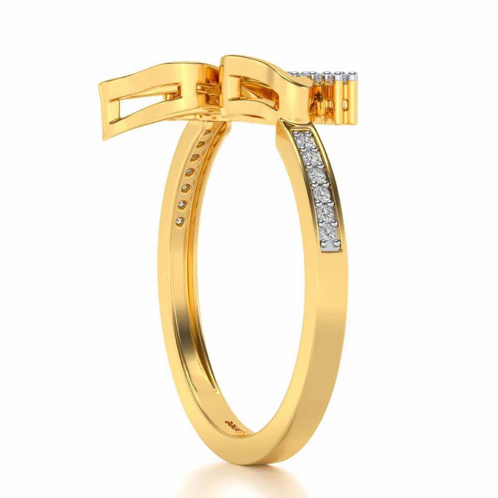 Butterfly High Silver Ring - Yellow Gold - Image 3