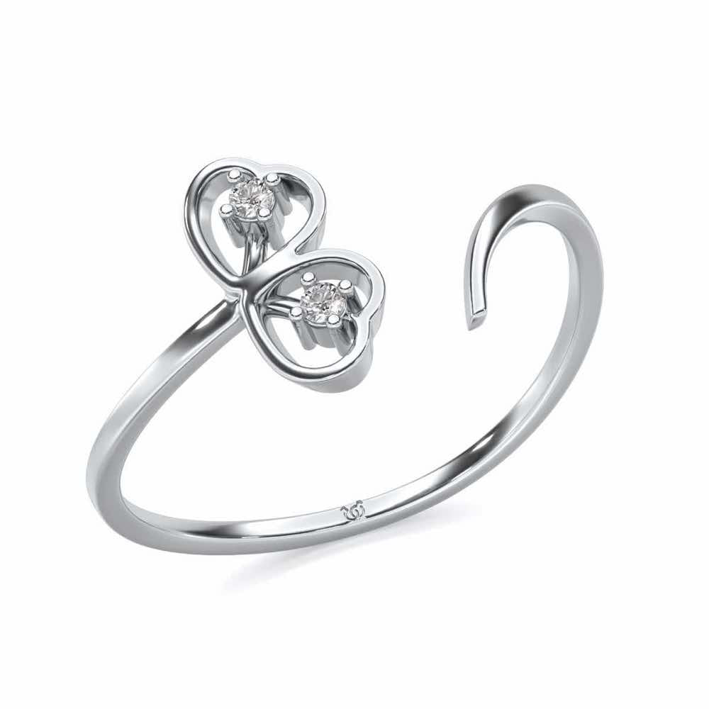 By-Heart Silver Ring - White Gold - Image 1