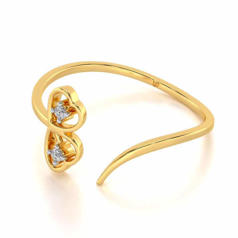 By-Heart Silver Ring - Yellow Gold - Image 2