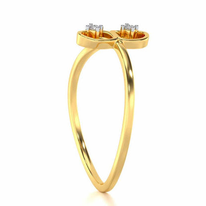 By-Heart Silver Ring - Yellow Gold - Image 3