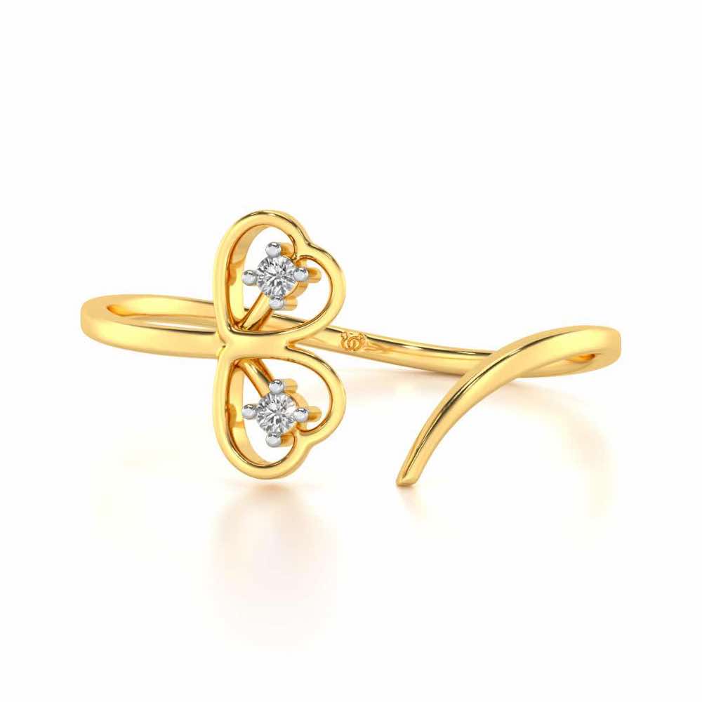 By-Heart Silver Ring - Yellow Gold - Image 4