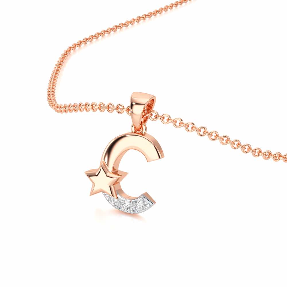 C-Glint Silver Pendant - Rose Gold - Image 2