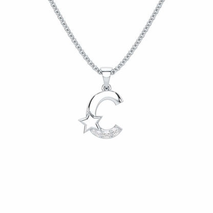 C-Glint Silver Pendant - White Gold - Image 1