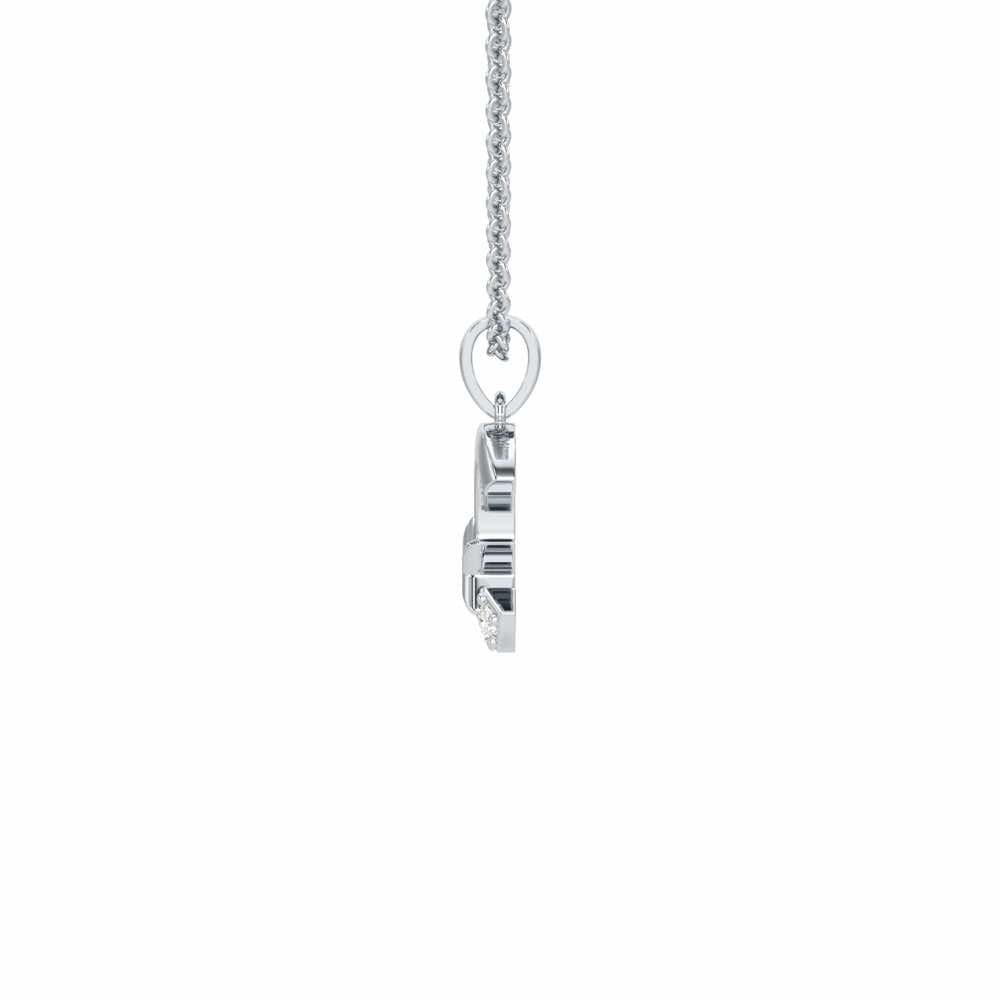 C-Glint Silver Pendant - White Gold - Image 3
