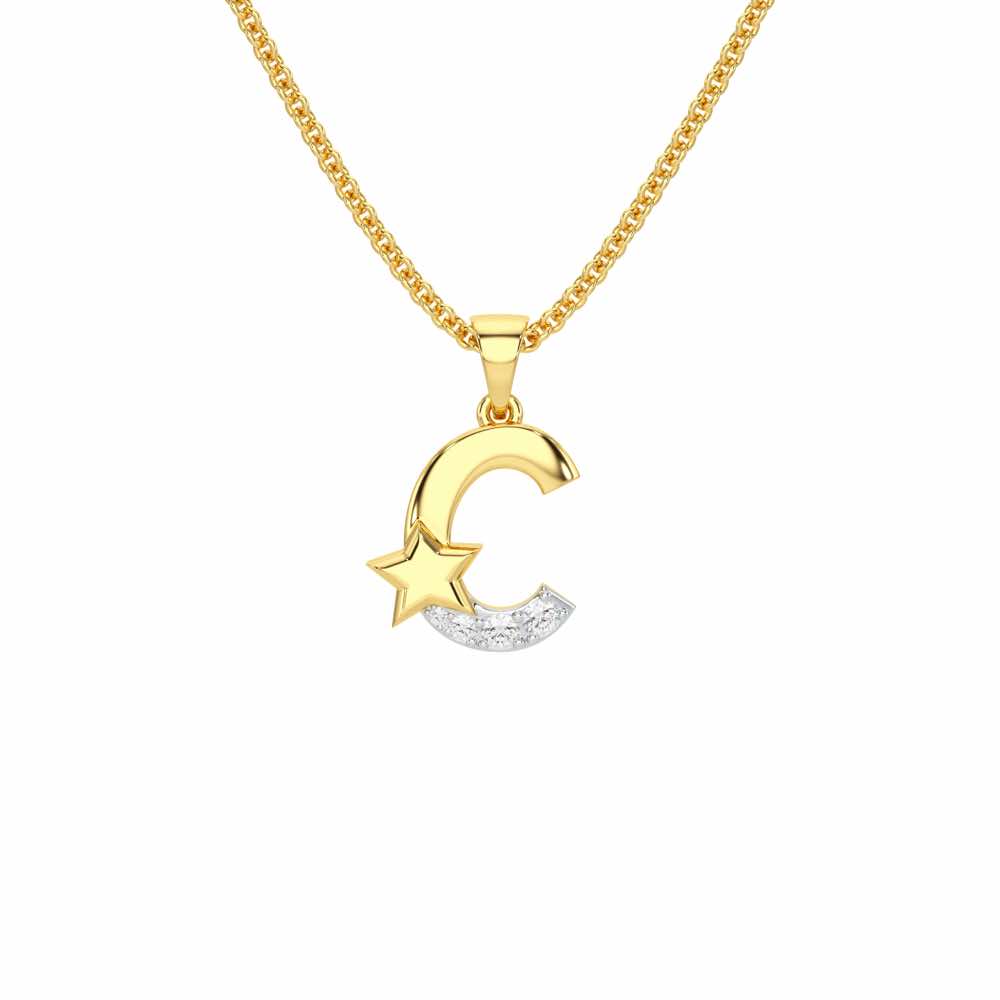 C-Glint Silver Pendant - Yellow Gold - Image 1