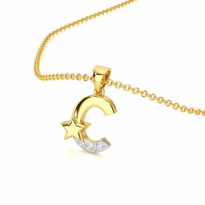 C-Glint Silver Pendant - Yellow Gold - Image 2