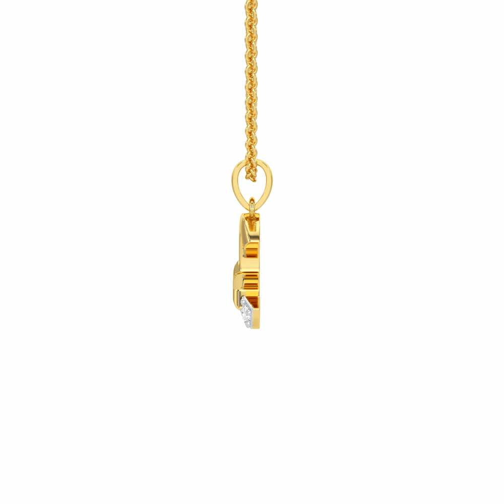 C-Glint Silver Pendant - Yellow Gold - Image 3