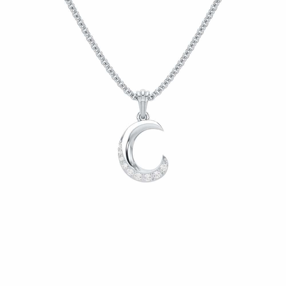 C-Luke Silver Pendant - White Gold - Image 1