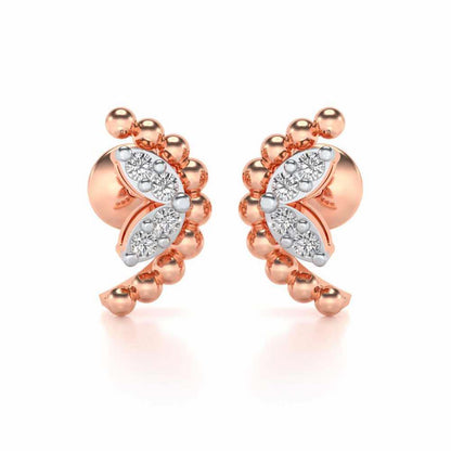 C-Shaped Silver Earrings - Rose Gold - Image 1