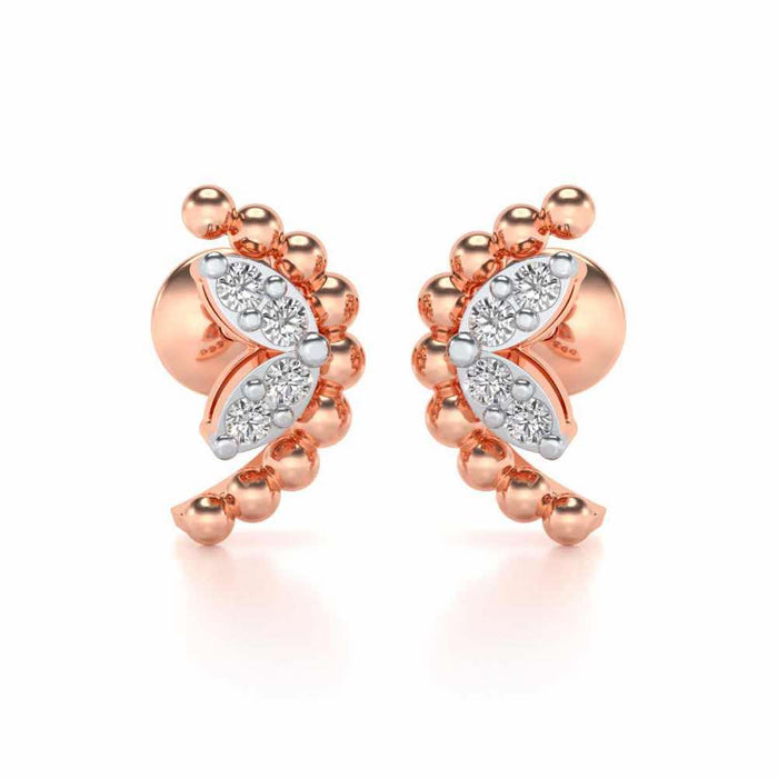 C-Shaped Silver Earrings - Rose Gold - Image 1