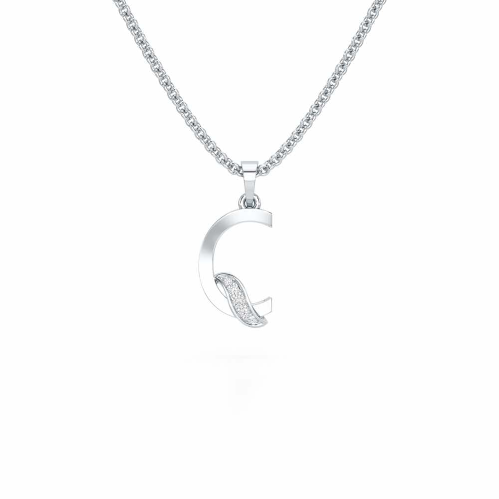 C-Spark Silver Pendant - White Gold - Image 1