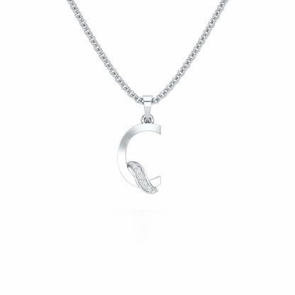 C-Spark Silver Pendant - White Gold - Image 1