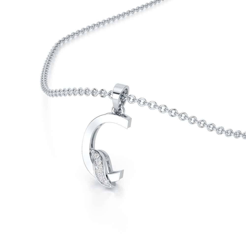 C-Spark Silver Pendant - White Gold - Image 2