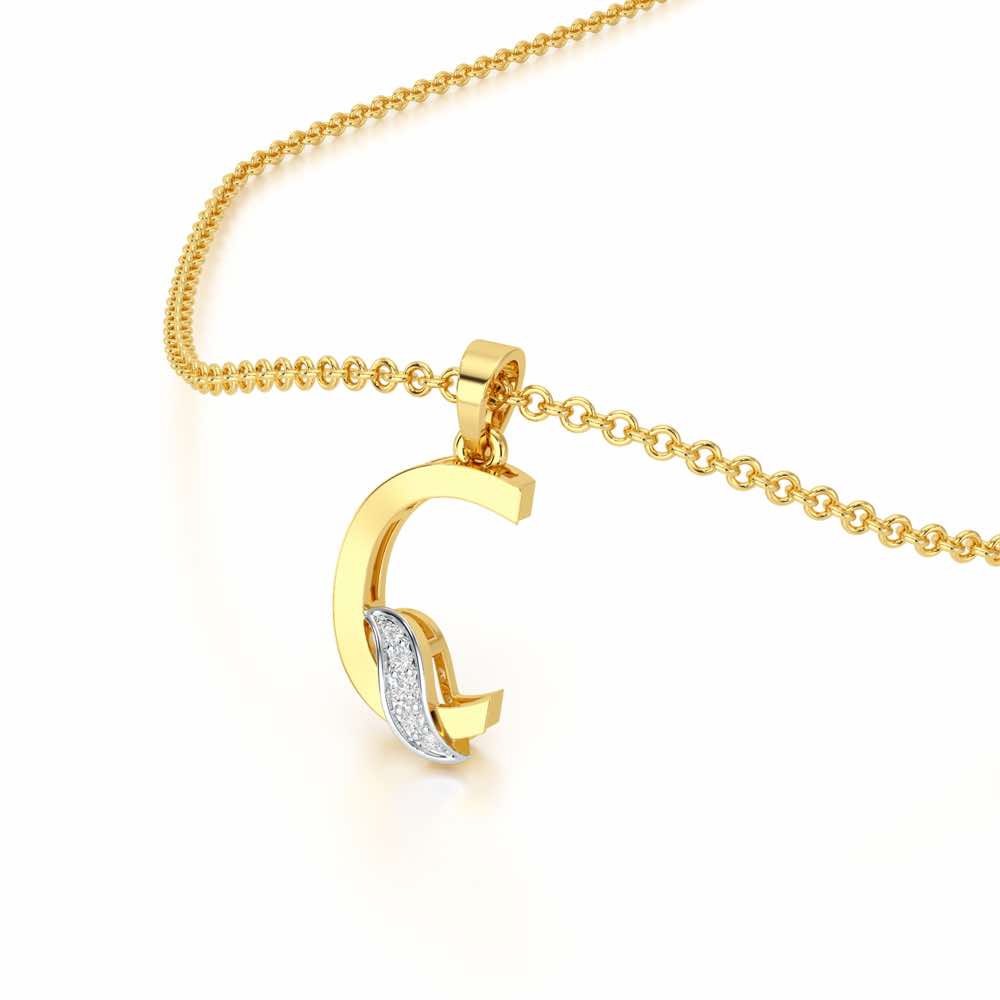 C-Spark Silver Pendant - Yellow Gold - Image 2
