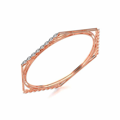 Caelum Silver Bangles - Rose Gold - Image 1