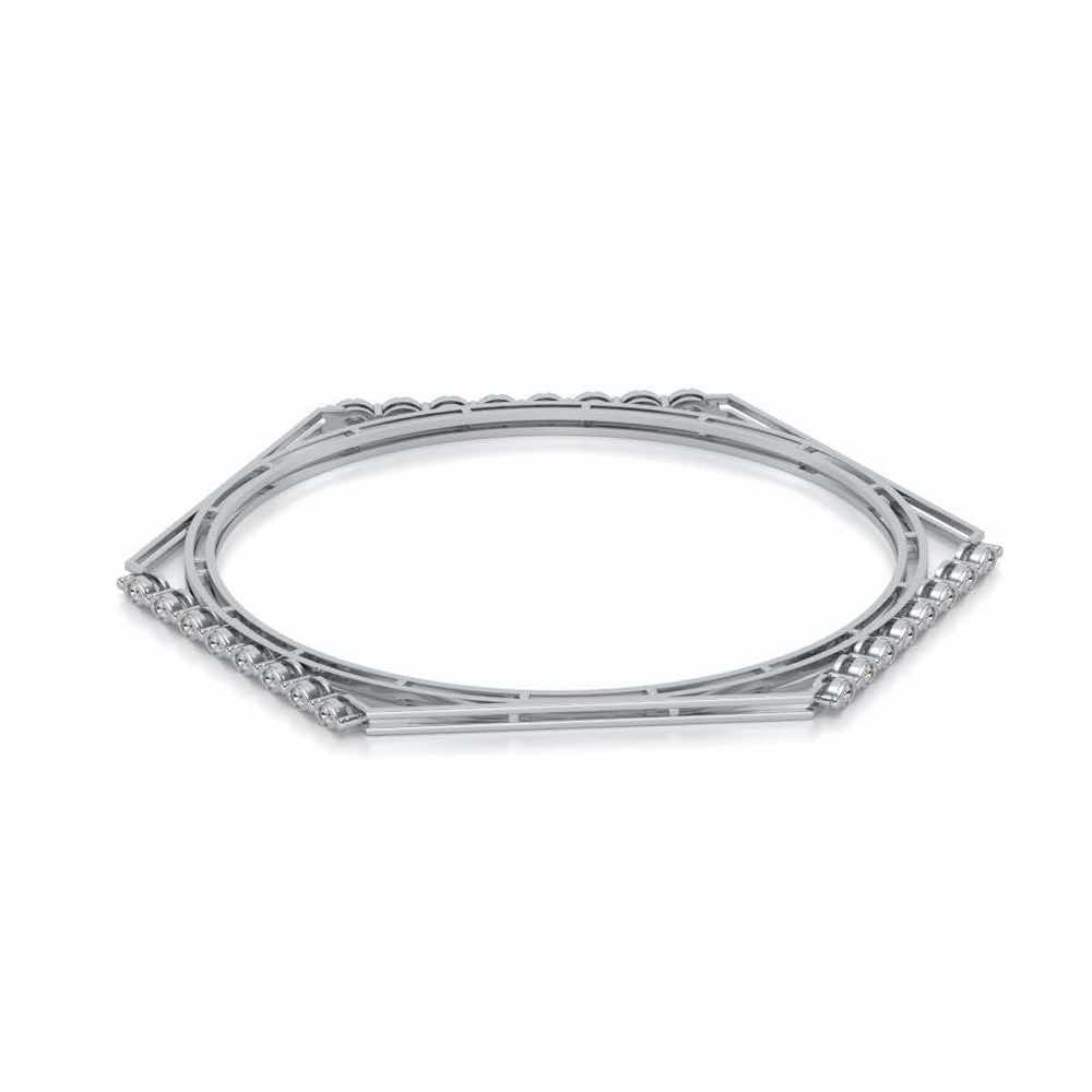 Caelum Silver Bangles - White Gold - Image 2