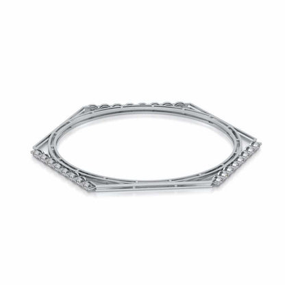Caelum Silver Bangles - White Gold - Image 2