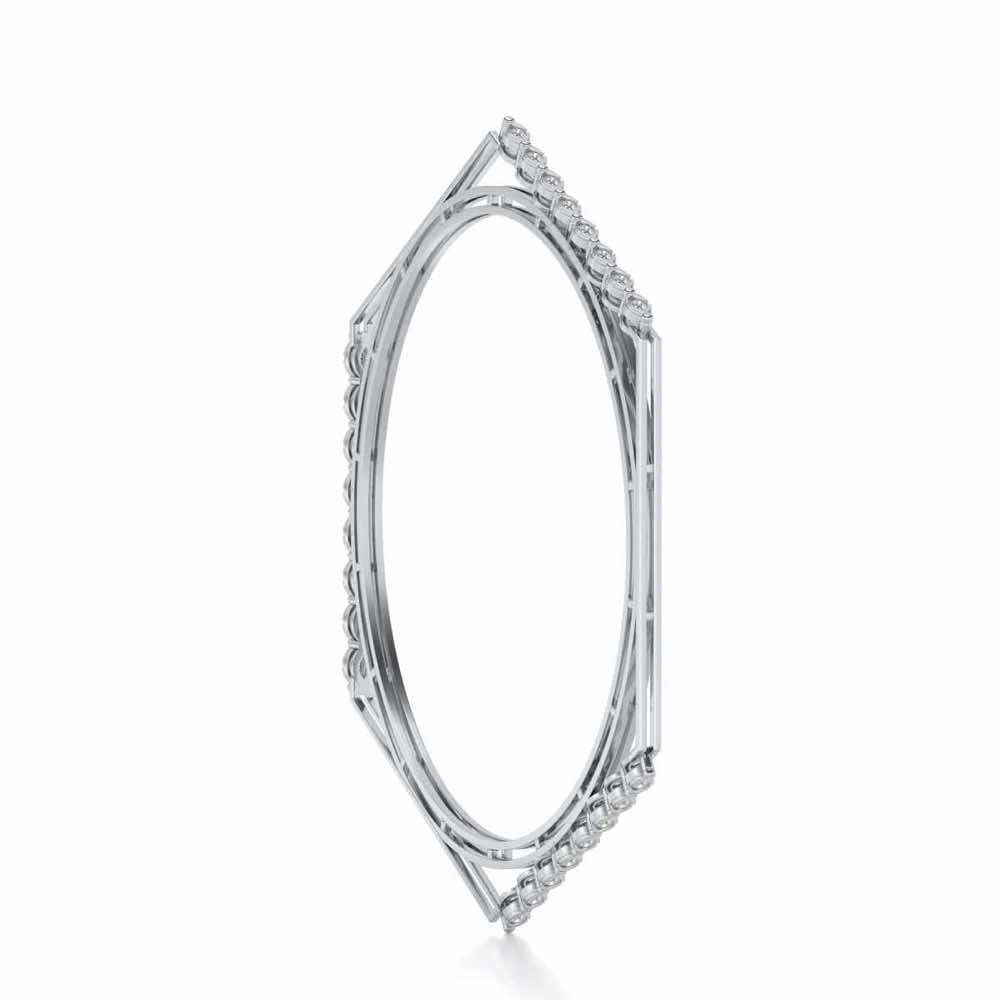 Caelum Silver Bangles - White Gold - Image 3