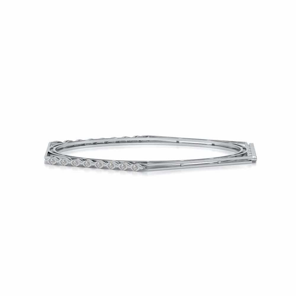 Caelum Silver Bangles - White Gold - Image 4