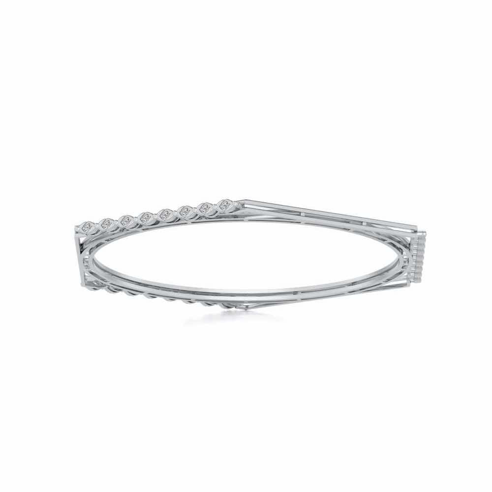 Caelum Silver Bangles - White Gold - Image 5