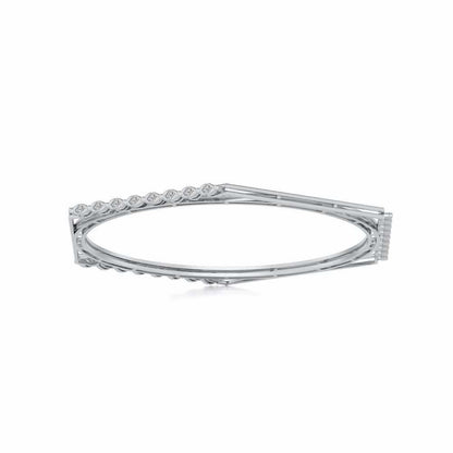 Caelum Silver Bangles - White Gold - Image 5