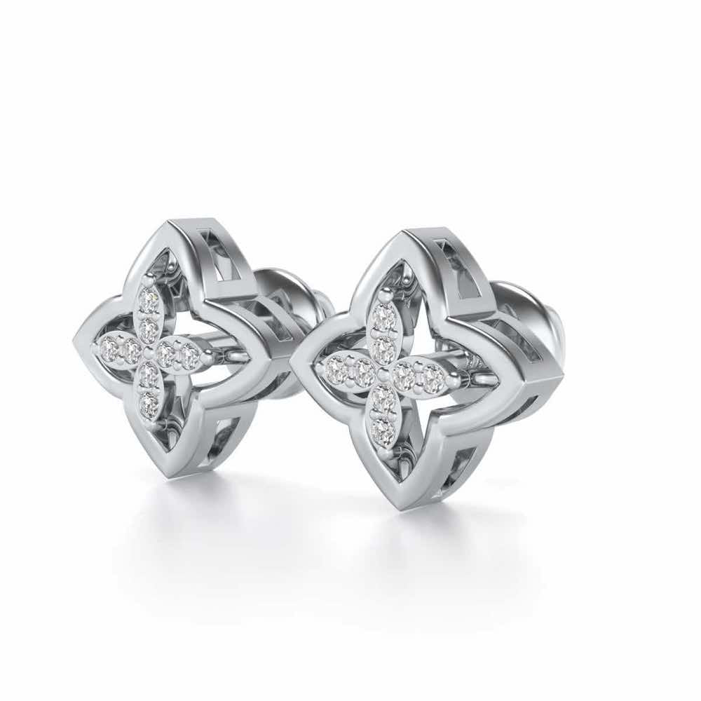 Cahana Silver Earrings - White Gold - Image 2