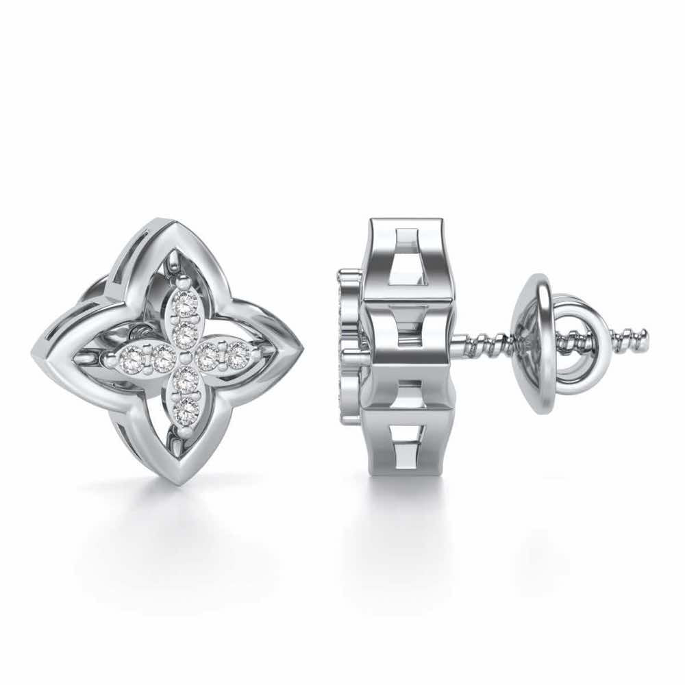 Cahana Silver Earrings - White Gold - Image 3