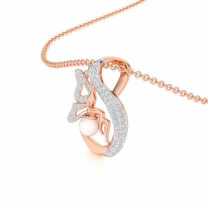 Calm Angel Silver Pendant - Rose Gold - Image 2