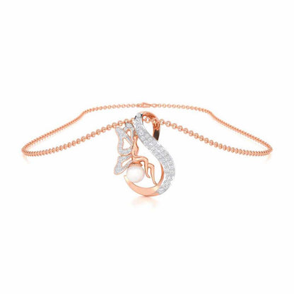 Calm Angel Silver Pendant - Rose Gold - Image 3